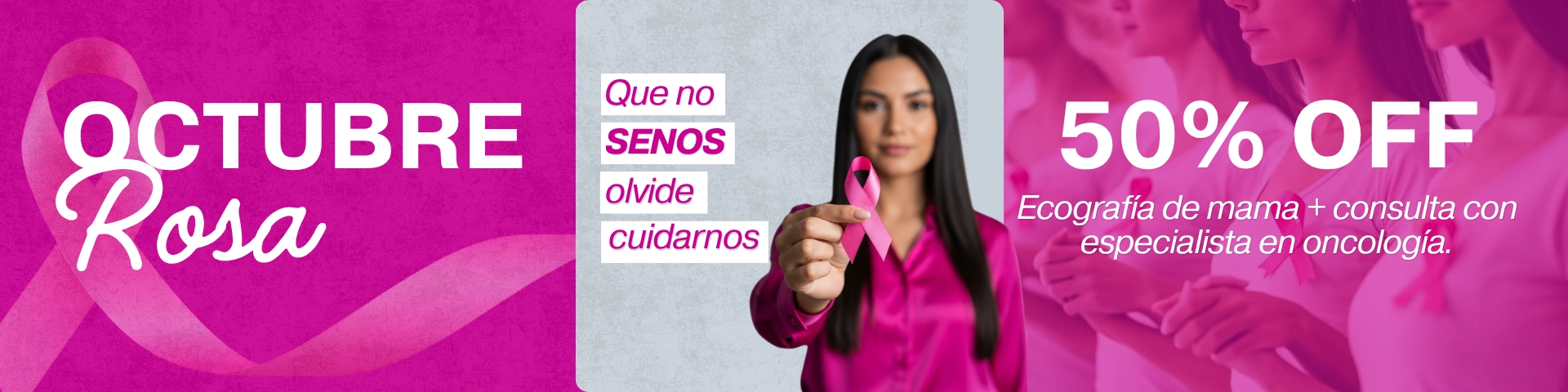Octubre Rosa - Promoción Ecografía de mama + Consulta Oncológica